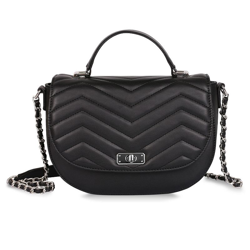 Women's Karla Hanson Sabrina Crossbody Saddle Bag with RFID Protection, Black