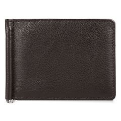 Silent Pocket Black Leather RFID Blocking Money Clip Bi-Fold Wallet