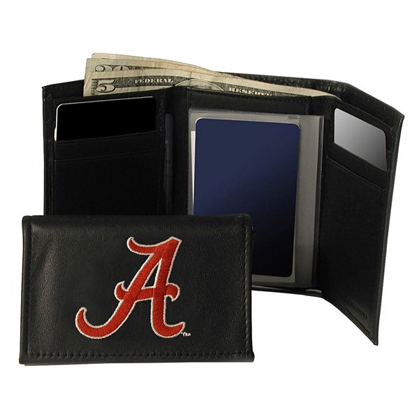 Rico Industries NCAA Alabama Crimson Tide Embroidered Leather Trifold Wallet 