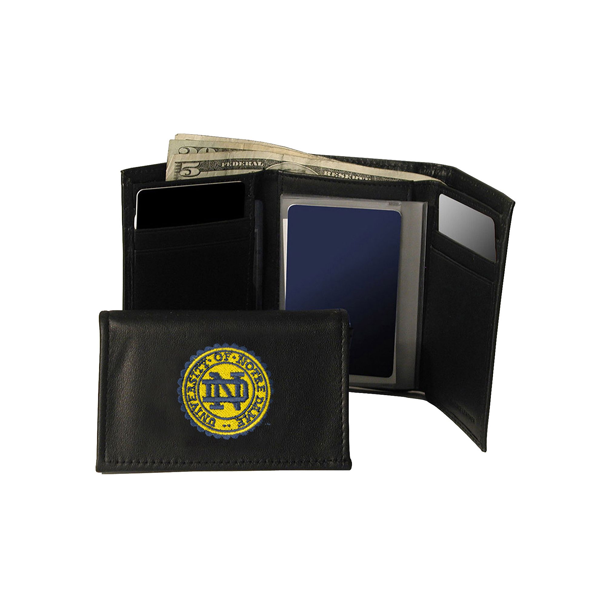University of Notre Dame Fighting Irish Trifold Leather Wallet, Green