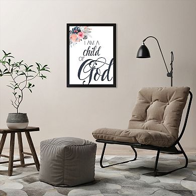 Americanflat Child Of God Floral Framed Wall Art