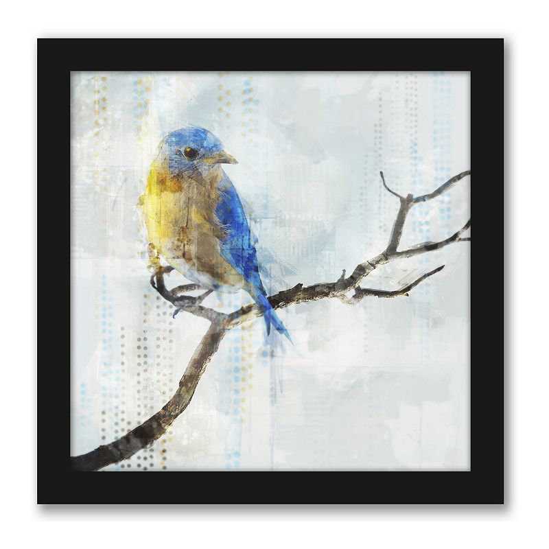 Americanflat Little Blue Bird I Wall Decor, Multicolor, 12X12