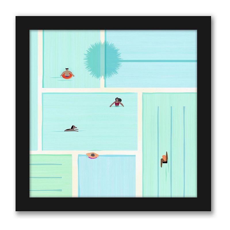 Americanflat Saturdays At The Pool Wall Decor, Multicolor, 15X15