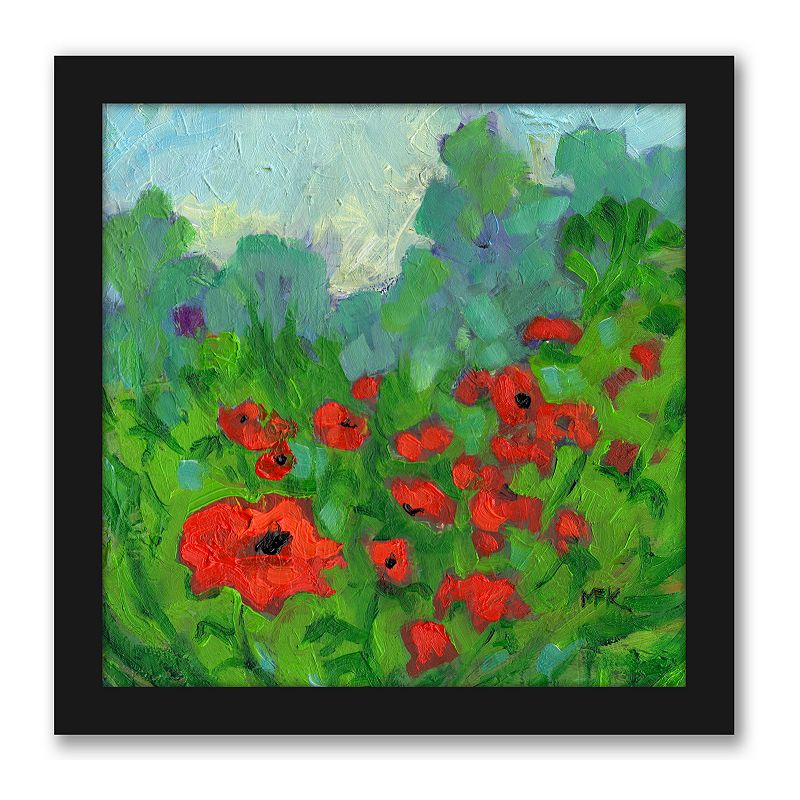 Americanflat Fifteen Poppies Wall Decor, Multicolor, 12X12