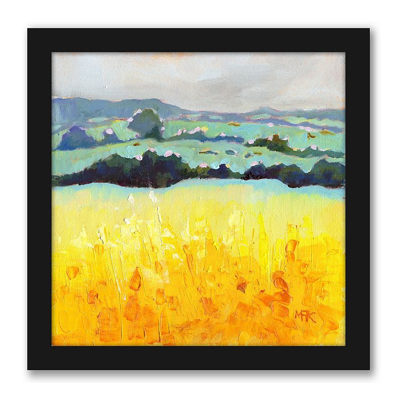 Americanflat Yellow Fields Wall Decor, Multicolor, 15X15