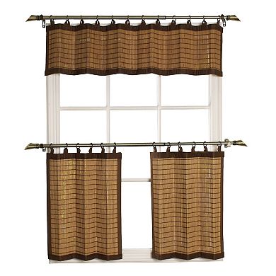 Versailles Home Fashions Micro Sheer Bamboo Ring Top Tier Set