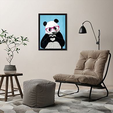 Americanflat Panda Heart Framed Wall Art