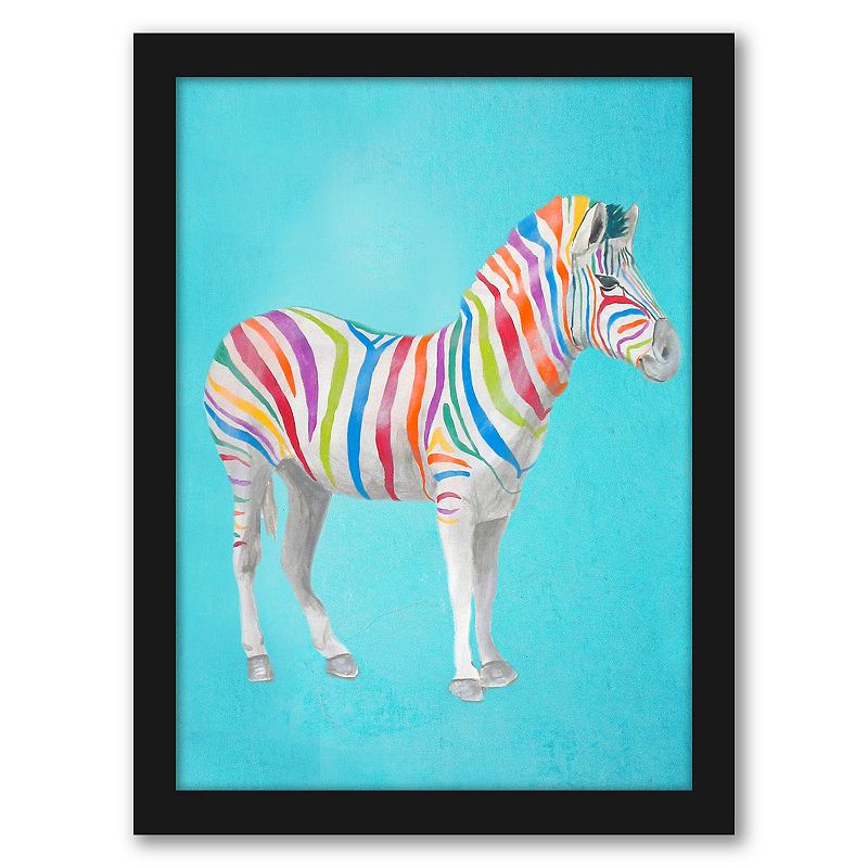 Americanflat Rainbow Zebra Wall Art by Coco de Paris, Multicolor, 12X15