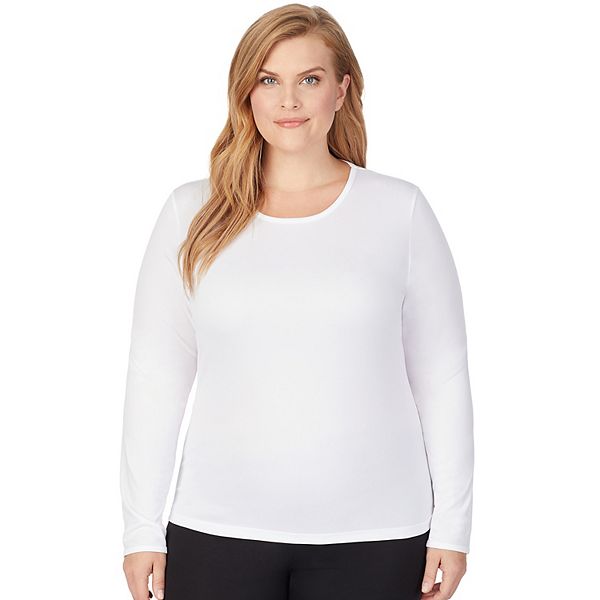 Cuddl Duds Women's Climatesmart Long Sleeve Crew Thermal Top Plus Size 