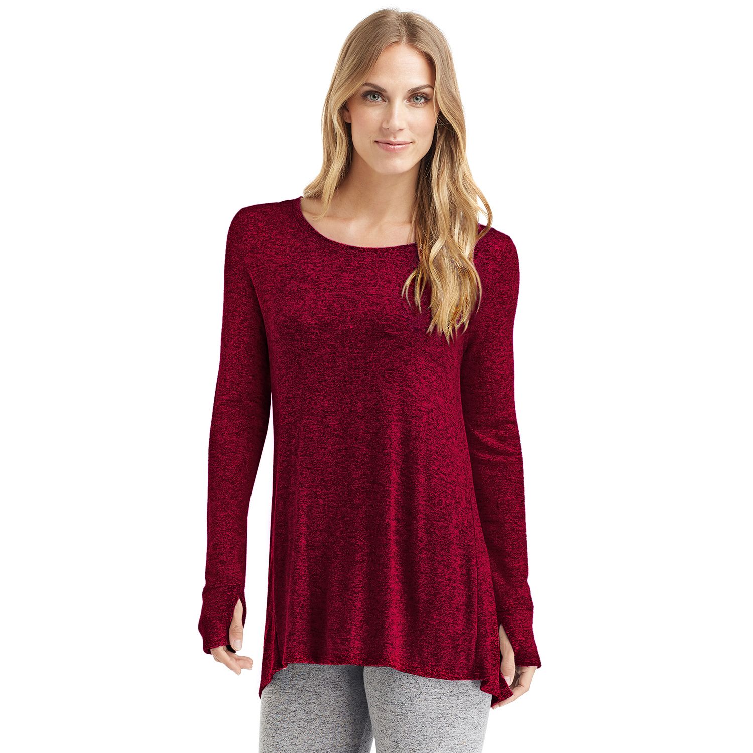 red long sleeve tunic