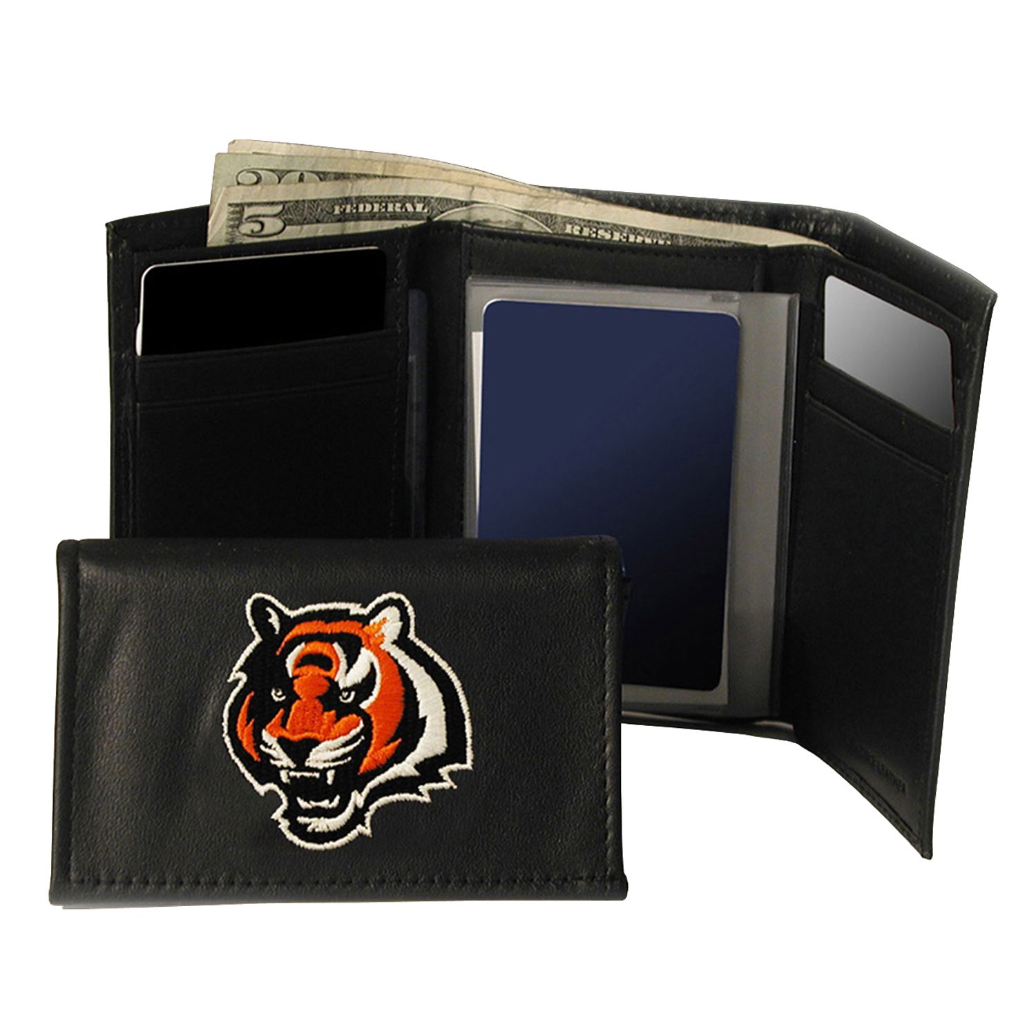 University of Louisville Cardinals Embossed Logo Brown Leather Billfold  Wallet