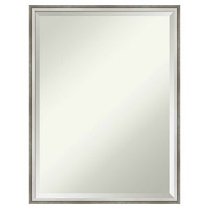 Amanti Art Shiplap White Narrow Bathroom Vanity Wall Mirror
