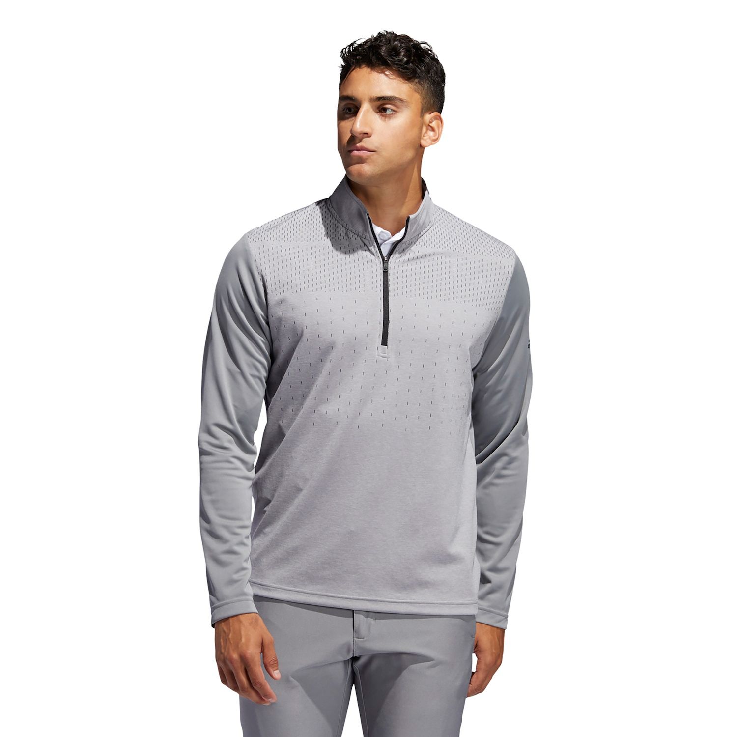 adidas Lightweight UPF Half-Zip Golf Polo