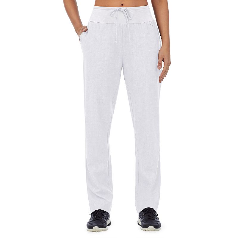 Womens Cuddl Duds Scrubs Classic Pants, Size: XS, White