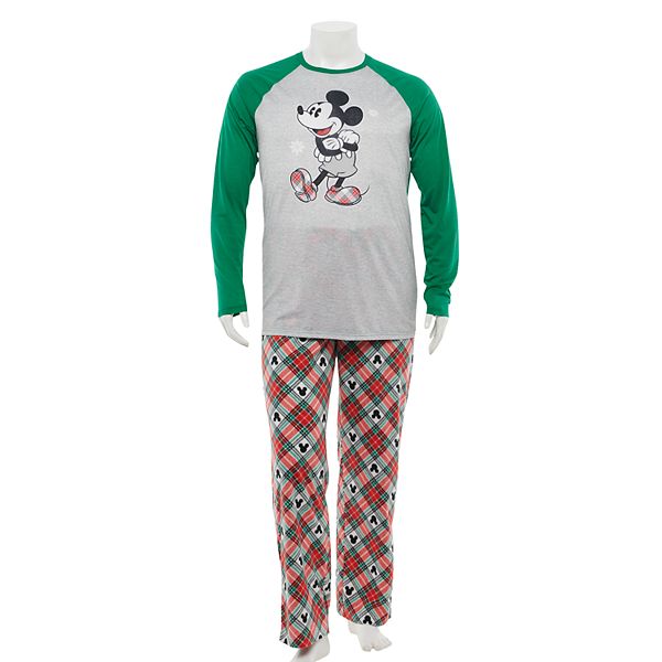 Disney's Mickey Mouse Men's Big & Tall Plaid Top & Bottoms Pajama Set ...