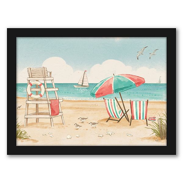 Americanflat Beach Time I Crop Framed Wall Art