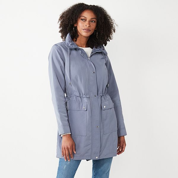 Women's Nine West Hooded Rain Anorak Jacket