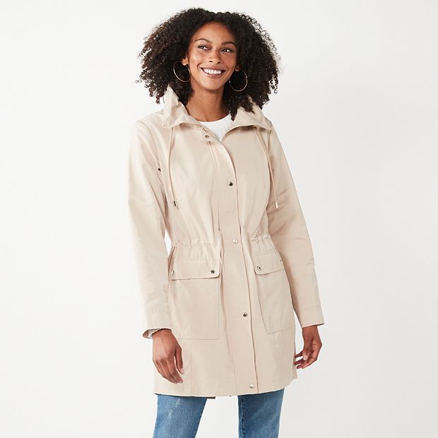 Women s Nine West Hooded Rain Anorak Jacket