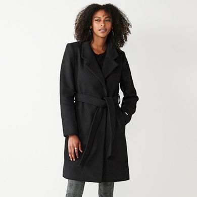 Women's Nine West Asymmetrical Wool-Blend Coat