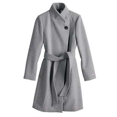 Women's Nine West Asymmetrical Wool-Blend Coat