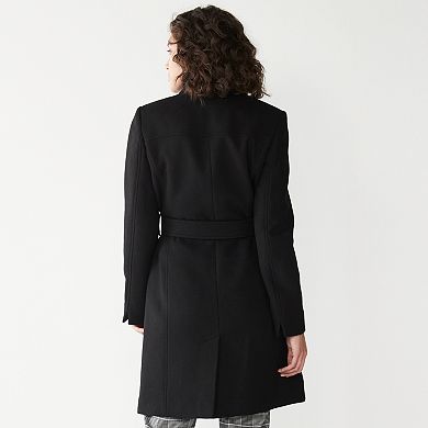 Women's Nine West Asymmetrical Wool-Blend Coat
