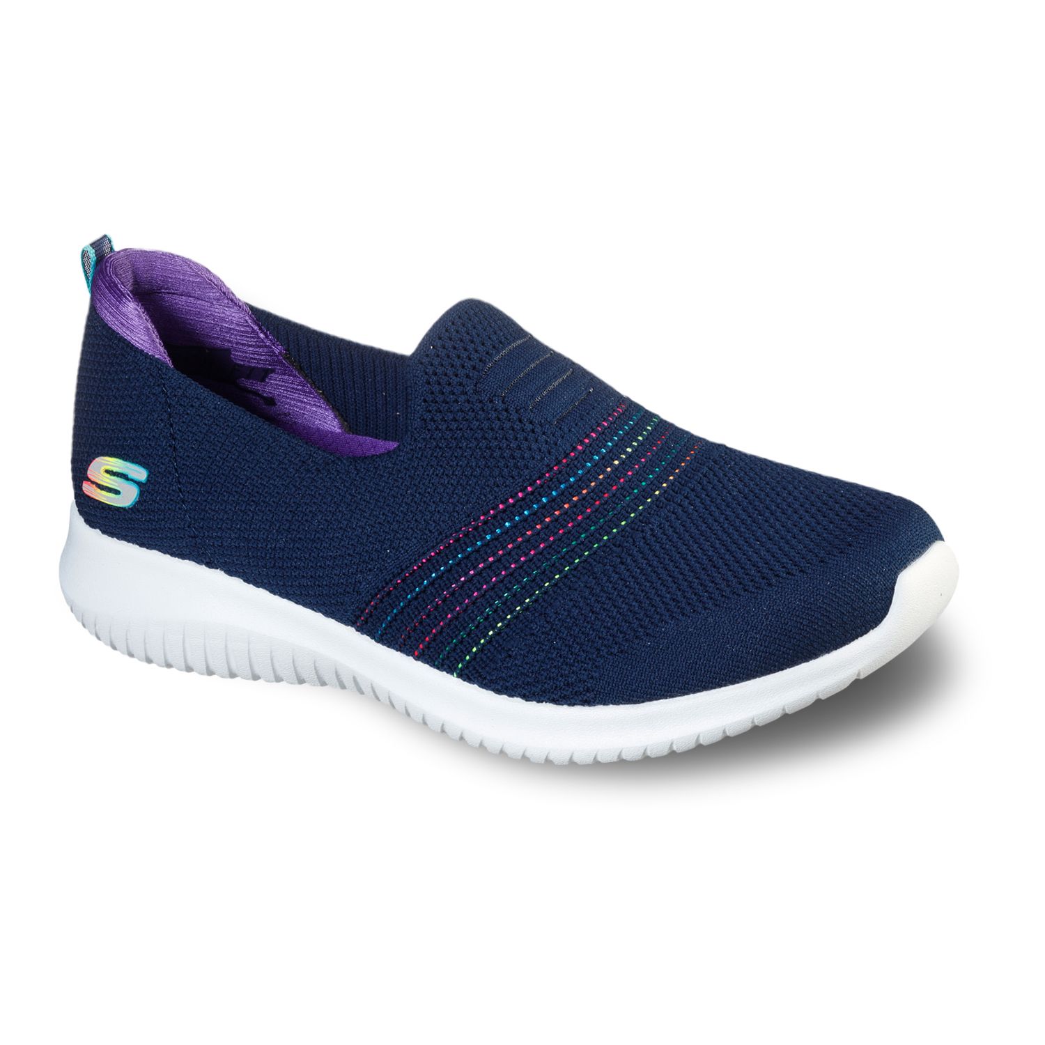 navy skechers slip on