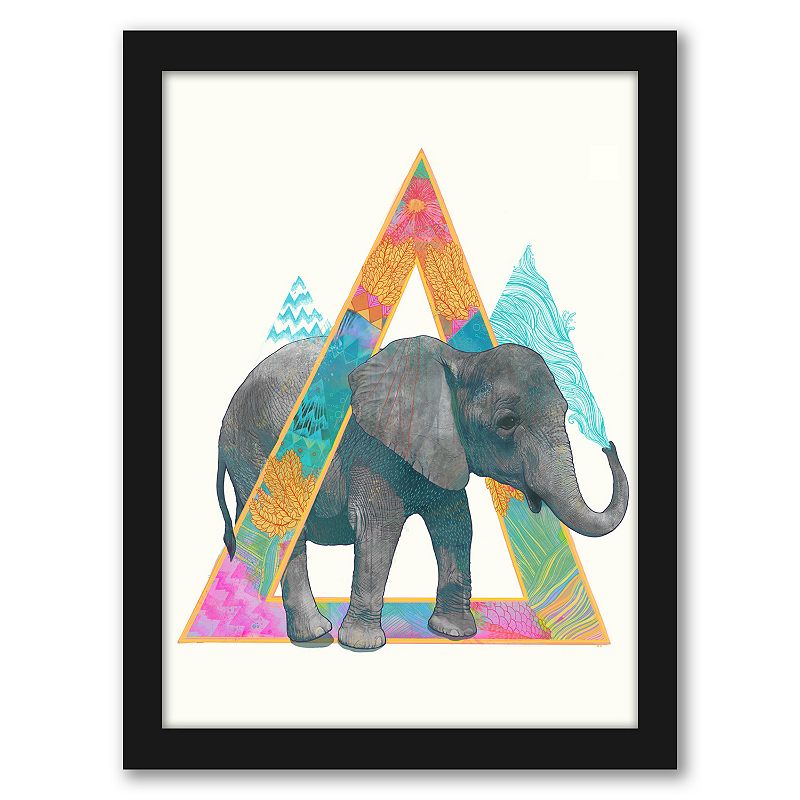 Americanflat Elephant 1 Framed Wall Art, Multicolor, 19X25