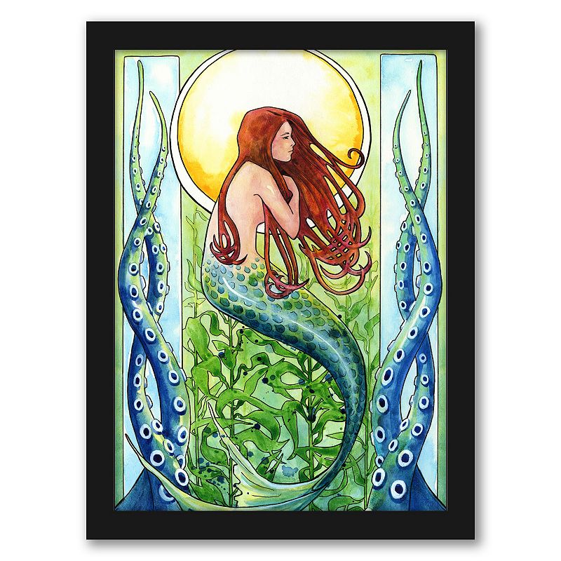 Americanflat Kelp Forest Mermaid Wall Art, Multicolor, 19X25
