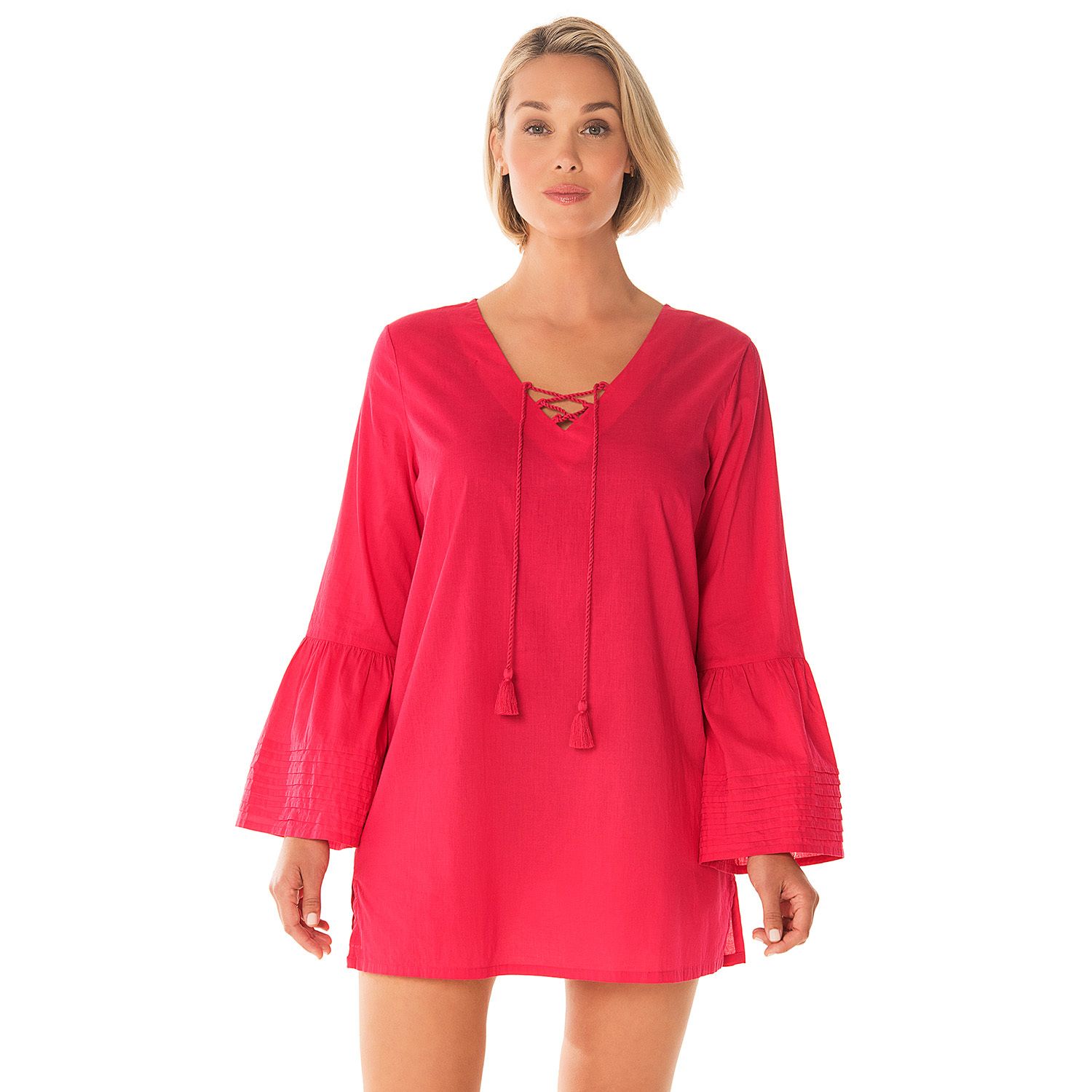 red swim cover up