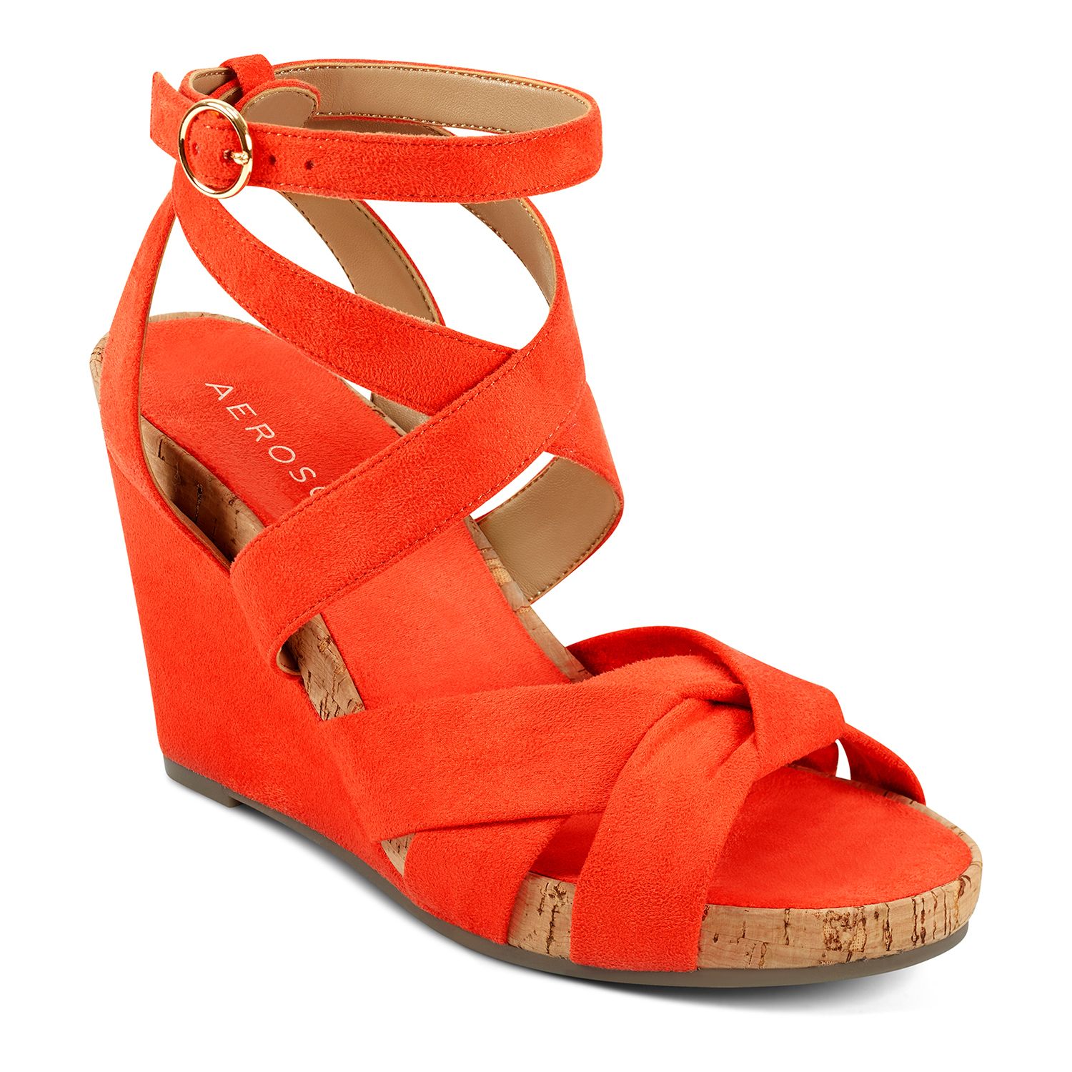 womens orange wedges