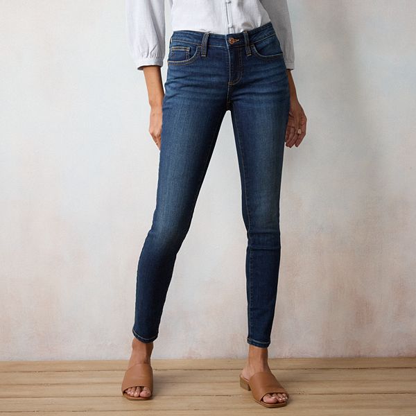 LC Lauren Conrad Jeans Women's Size 16 Regular High Rise Skinny Dark Wash