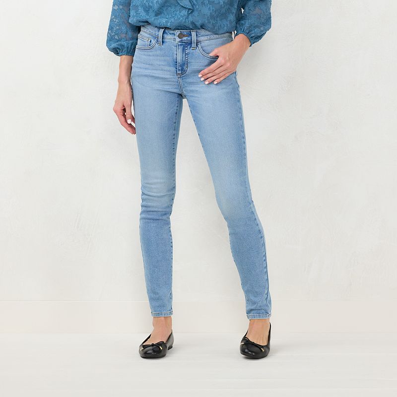 Womens LC Lauren Conrad Feel Good Midrise Skinny Jeans, Size: 4, Blue