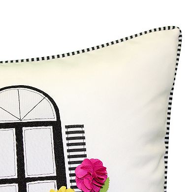 Edie@Home Dimensional Flowers Home Throw Pillow