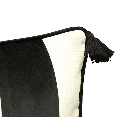 Edie@Home Striped Tassel Lumbar Decorative Pillow