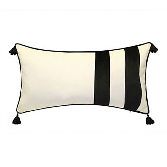 Edie@Home Striped Tassel Lumbar Decorative Pillow