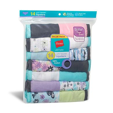 Girls Hanes Ultimate® 14-Pack Cotton Hipster Panties