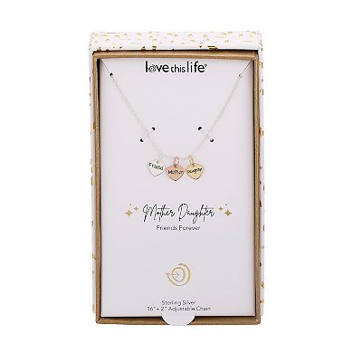 Love This Life® Sterling Silver "Mother Daughter Friend" Triple Heart Necklace