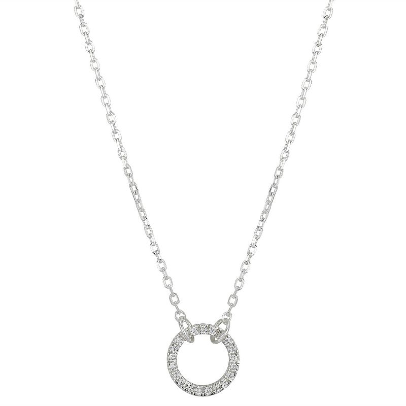 Love This Life Sterling Silver Cubic Zirconia Open Circle Necklace, Women