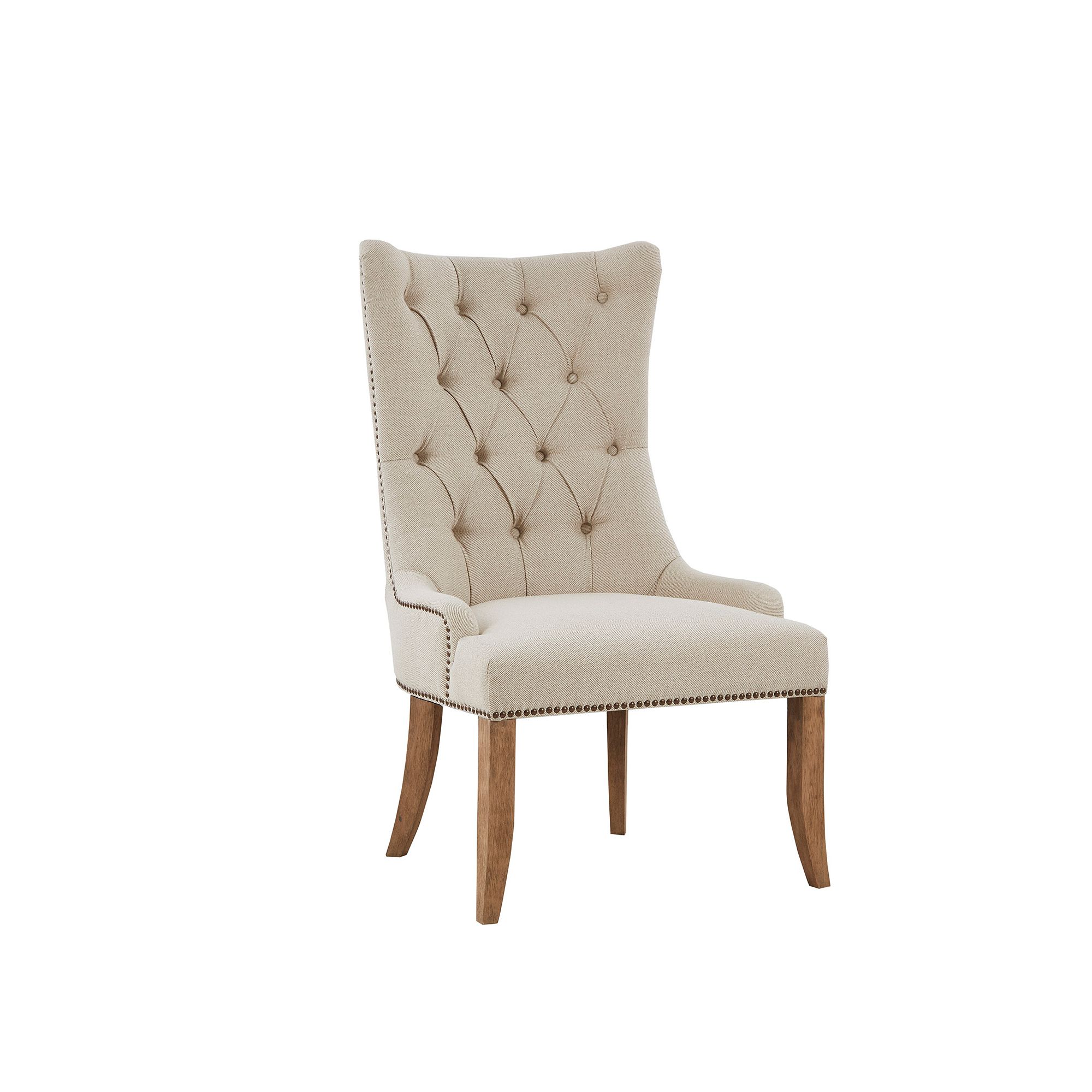 Madison Park Britton Tufted High Back Accent Chair, Ivory