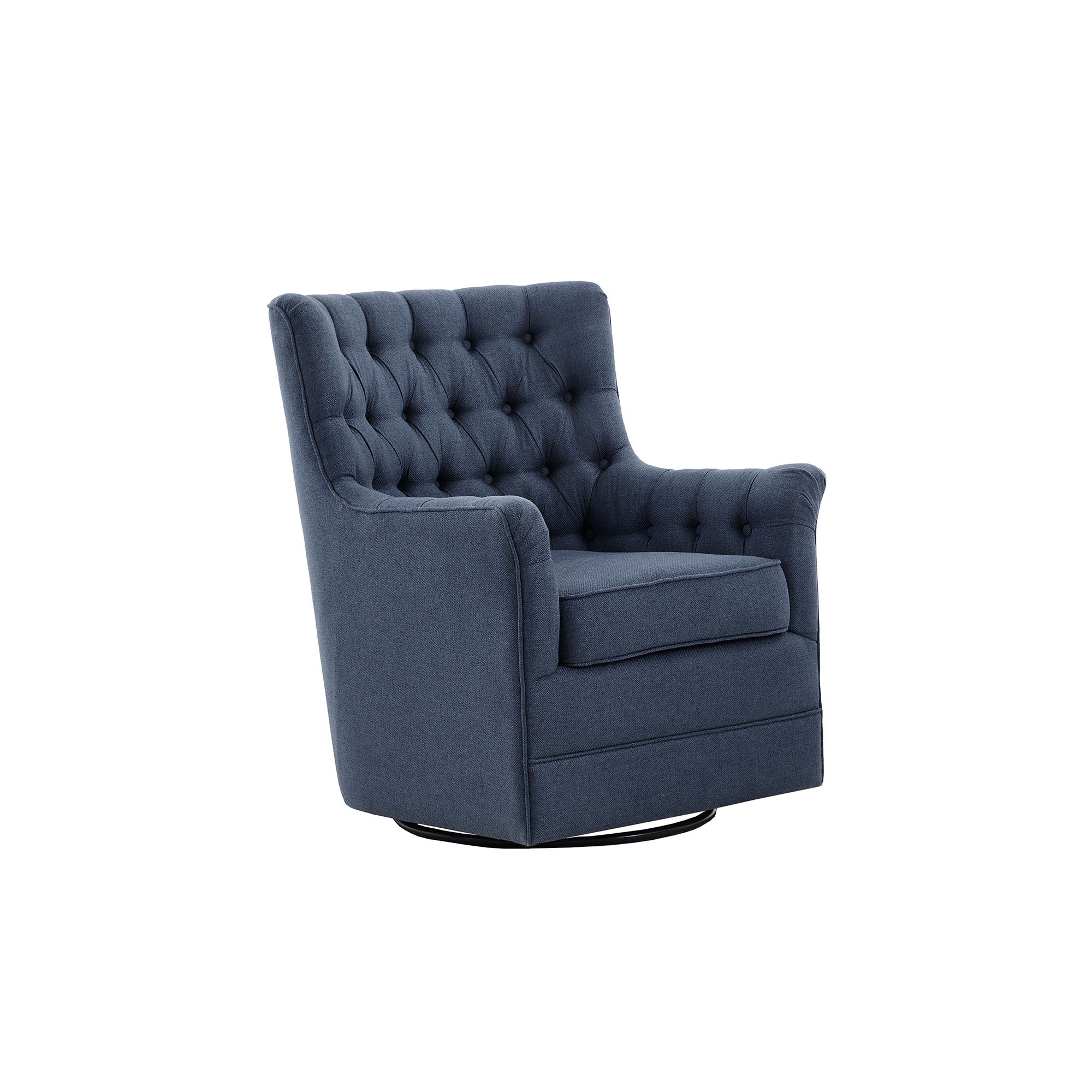 Madison Park Rae Swivel Glider Accent Chair, Blue