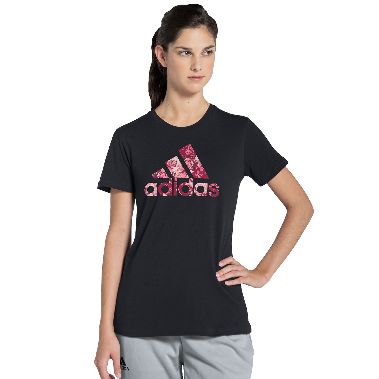 adidas logo t shirt women's