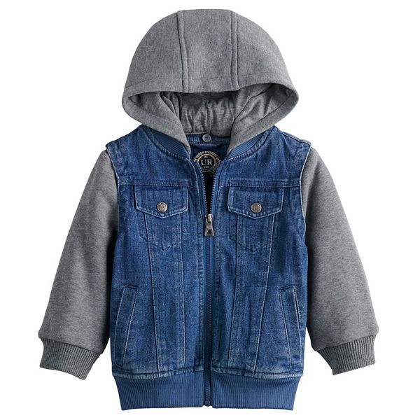 Toddler Boy Urban Republic Sweatshirt Denim Hooded Midweight Jacket