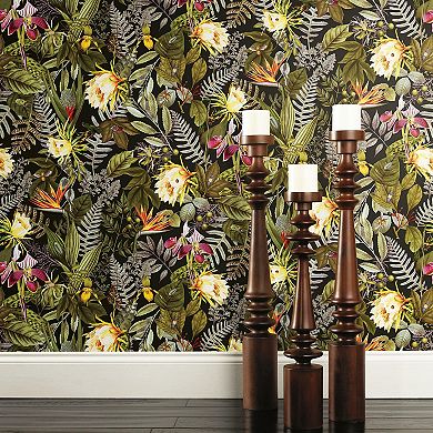 RoomMates Tropical Flowers Peel & Stick Wallpaper