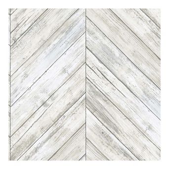 RoomMates Herringbone Faux Board Peel & Stick Wallpaper