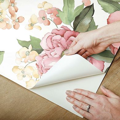 RoomMates Watercolor Floral Bouquet Peel & Stick Wallpaper