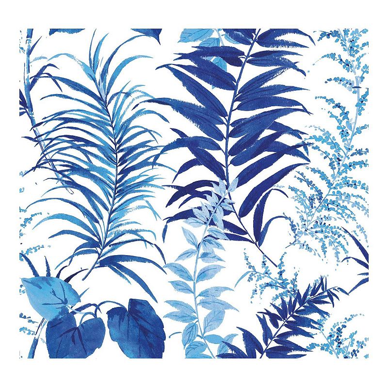 RoomMates Fern Forest Peel & Stick Wallpaper, Blue