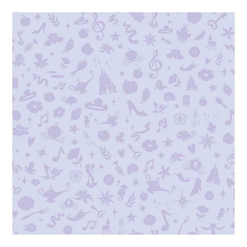 Disney Princess Icon Glitter Peel & Stick Wallpaper by RoomMates, Purple
