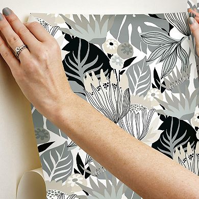 RoomMates Retro Tropical Leaves Peel & Stick Wallpaper