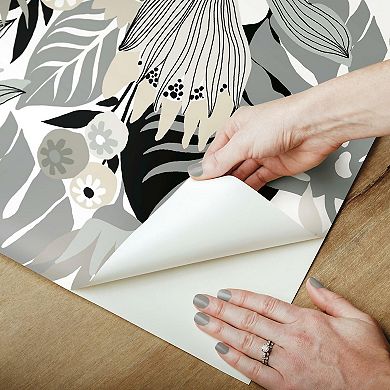RoomMates Retro Tropical Leaves Peel & Stick Wallpaper