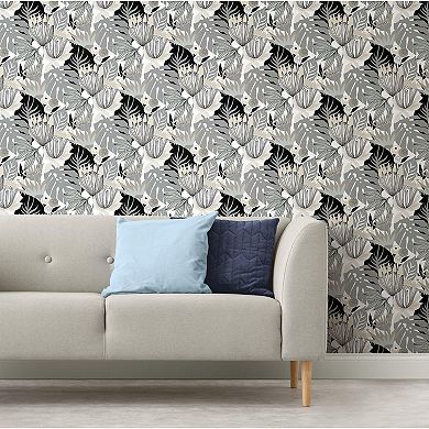 RoomMates Retro Tropical Leaves Peel & Stick Wallpaper